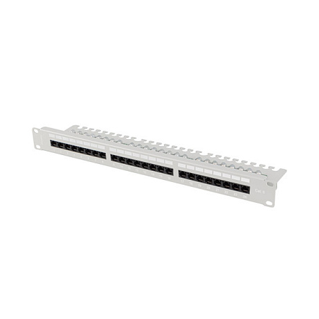 PATCH PANEL 24 PORTŮ 1U 19" CAT.6 UTP S POLICÍ ŠE