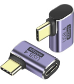 PremiumCord Adaptér USB-C na USB-C, USB 4.0, zahnutý 90°