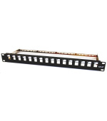 BAZAR - 19" modulární patch panel LEXI-Net 16port, černý - POŠKOZENÝ OBAL