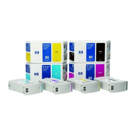 HP 80 Cyan DJ Ink Cart, 350 ml, C4846A