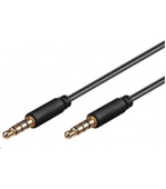 PREMIUMCORD Kabel Jack 3.5mm 4 pinový M/M 1m pro Apple iPhone, iPad, iPod