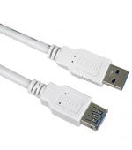 PremiumCord Prodlužovací kabel USB 3.0 Super-speed 5Gbps A-A, MF, 9pin, 1m, bílá