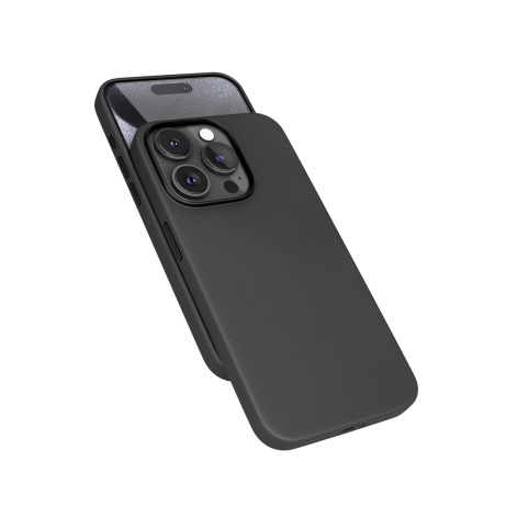 Epico Mag+ kožený kryt iPhone 15 Pro - černá