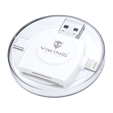 VIKING ČTEČKA PAMĚŤOVÝCH KARET V4 USB3.0 4V1 bílá