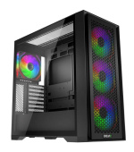 EVOLVEO Rhino, skříň eATX/ATX, 4x ARGB ventilátor 120mm, boční panel temperované sklo + mřížkovaný přední panel