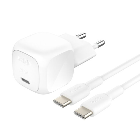 BELKIN 20W USB PD nabíjecí adaptér bílý + 1m USB-C kabel