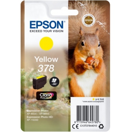 EPSON Singlepack Yellow 378 Claria Photo HD ink