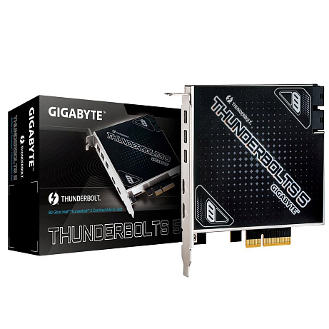 BAZAR GIGABYTE rozšiřující karta Thunderbolts 5, PCIe 4.0x4, 3xMini-DP (ROZBALENO)
