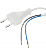 PREMIUMCORD Kabel Flexo síťový dvoužilový 230V s vidlicí 3m bílý