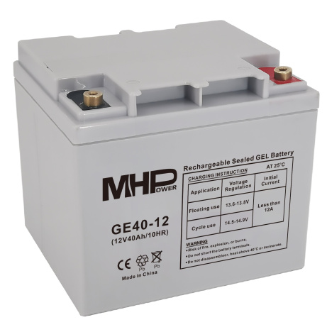 MHPower GE40-12 Gelový akumulátor 12V/40Ah