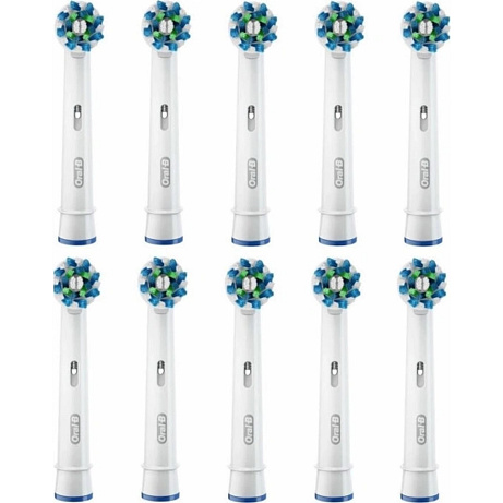Oral-B Cross Action, náhradní hlavice 10 ks, bílé, oscilačně-rotační technologie, efektivní odstranění plaku