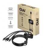 Club3D adaptér aktivní USB Type-C + Mini DP 1.2 + HDMI na HDMI 4K60Hz HDR, M/M, 32AWG