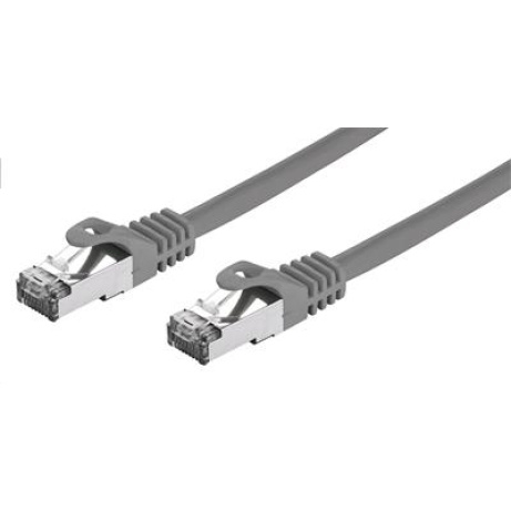 Kabel C-TECH patchcord Cat7, S/FTP, šedý, 10m