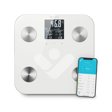 TrueLife FitScale W7 BT - Bioelektrická impedanční bluetooth váha - bílá