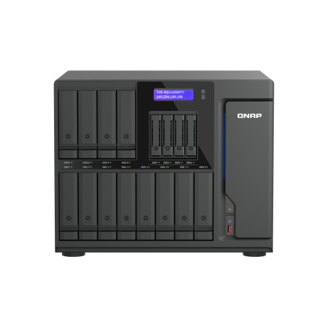 QNAP TVS-AIh1688ATX-U9-48G (Ultra 9, ZFS, 48GB DDR5 ECC RAM, 12x 3,5"+ 4x 2,5", 2x 2,5GbE, 2x 10GbE)