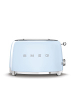 Smeg TSF01PBEU toustovač / topinkovač, 2 toasty, 6 úrovní opékání, zásuvka na drobky, styl. 50. let, pastelově modrá