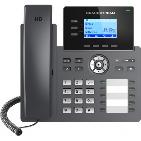 Grandstream GRP2604 SIP telefon, 2,48" LCD podsv. displej, 6 SIP účty,10BLF tl., 2x1Gbit porty