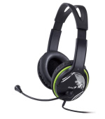GENIUS sluchátka s mikrofonem HS-400A, černozelená, + redukce na Single Jack