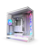 NZXT skříň H9 Flow ARGB+ dvoukomorová ATX / 6xRGB 140 mm / 1x 120mm fan / prosklená / controller / bílá