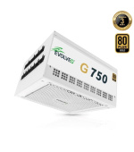 EVOLVEO G750 zdroj 750W, 80+ GOLD, ATX 3.1, aPFC, 140 mm ventilátor, záruka 3 roky, bílý