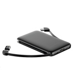 WG - Power Bank 5000 mAh, kabel Micro USB + Type-C + adaptér Lightning, černá