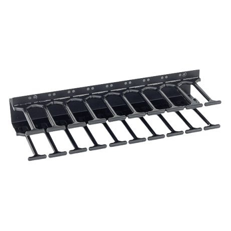 19" vyvaz.panel 47U Hřeben,dvouřadý černý 12cm trn