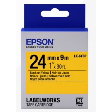 Epson Label Cartridge Pastel LK-6YBP Black/Yellow 24mm (9m)