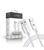 RhinoTech kabel s nylonovým opletem USB-A na USB-C 27W 1M bílá