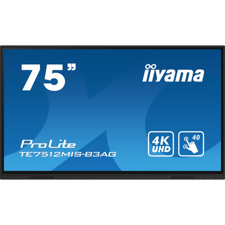 75" iiyama TE7512MIS-B3AG:IPS,4K,40P,USB-C