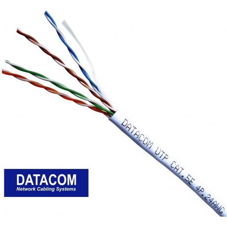 DATACOM UTP Cat5e PVC kabel 305m (drát), bílý