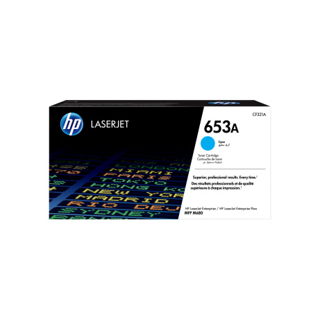 HP 653A Cyan LJ Toner Cart, CF321A (16,500 pages)