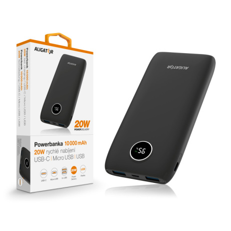Powerbanka ALIGATOR PD20W + QC22.5W, 10 000 mAh