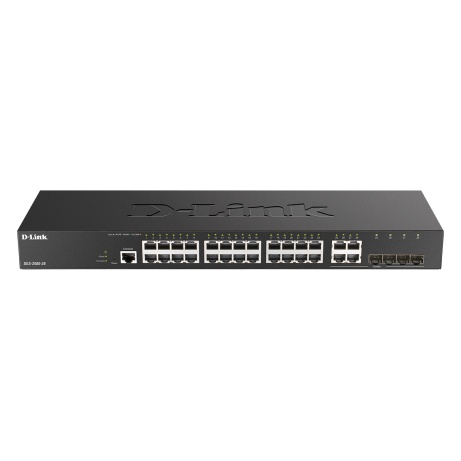 D-Link DGS-2000-28 Managed switch, 24x GbE, 4x RJ45/SFP, fanless