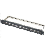 XtendLan Patch panel, 19'', 24 portů, vyjmutelné keystone, Cat6a, stíněný