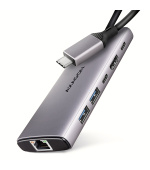 BAZAR - AXAGON HMC-6G2L, USB 10Gb/s hub, 2x USB-A, 1x USB-C, HDMI 4k/60, RJ-45, PD 100W, kabel USB-C 15cm - Po opravě