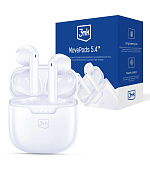 3mk bezdrátová stereo sluchátka FlowBuds 6.0 white, nabíjecí pouzdro, bílá