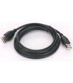 GEMBIRD Kabel USB 2.0 A-A prodlužovací 1,8m Professional (černý, zlacené kontakty)