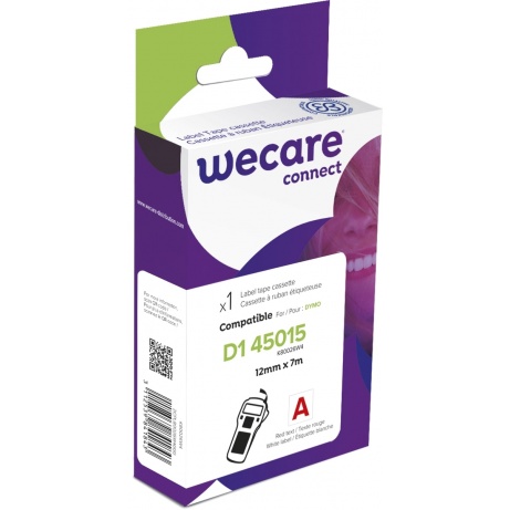 WECARE ARMOR páska kompatibilní s DYMO S0720550,Red/White,12MM*7M