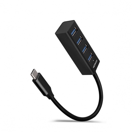 AXAGON HUE-M1C, 4x USB 3.2 Gen 1 MINI hub, kovový, kabel USB-C 20cm