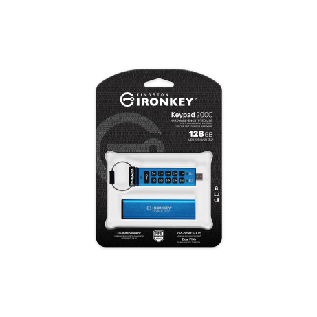 Kingston Ironkey Keypad 200C/128GB/280MBps/USB 3.0/USB-C/Modrá