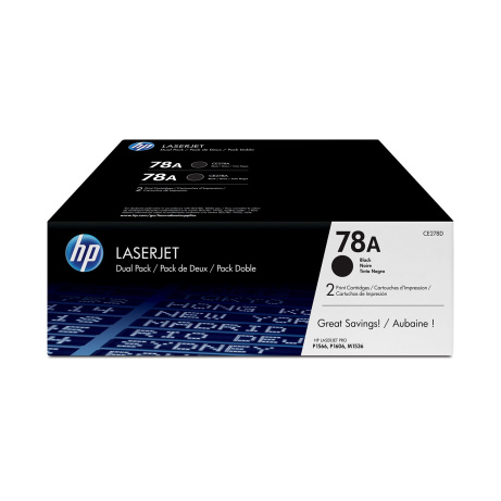 HP 78A Black 2-pack LJ Toner Cart, CE278AD (2,100 / 2,100 pages)
