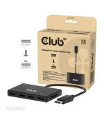 Club3D hub MST (Multi Stream Transport) DisplayPort 1.4 na 4x DisplayPort, Quad monitor, 4x 4K30Hz, 8K30Hz