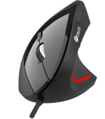 C-TECH myš VEM-09C, vertikální, 6 tlačítek, černá, USB