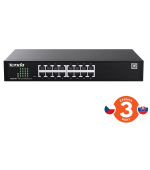 Tenda TEG2216D Websmart L2 cloud managed switch, 16x 10/100/1000 Mbps, Kov, Fanless-bez ventilátorů