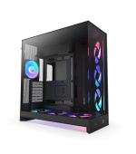 NZXT skříň H9 Flow ARGB+ dvoukomorová ATX / 6xRGB 140 mm / 1x 120mm fan / prosklená / controller / černá
