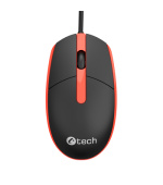 Myš C-TECH WM-10, černočervená, USB