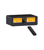 Fosi LC30 přepínač repro/zesilovačů s VU metry - žlutý