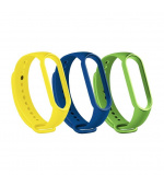 RhinoTech řemínky pro Xiaomi Mi Band 3/4 (3-pack tmavě modrá, žlutá, zelená)
