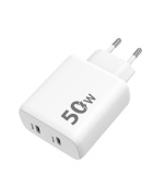 WG - Síťová nabíječka 2x USB-C 50W, 1x USB-C PD 30W + 1x USB-C PD 20W, bílá