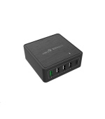 WG - Síťová nabíječka 5x USB 60W, 1x USB-A QC 3.0 + 3x USB-A Smart IC + 1x USB-C PD, černá
